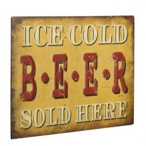 Metal skilt Ice Cold Beer Sold Here 40x30cm